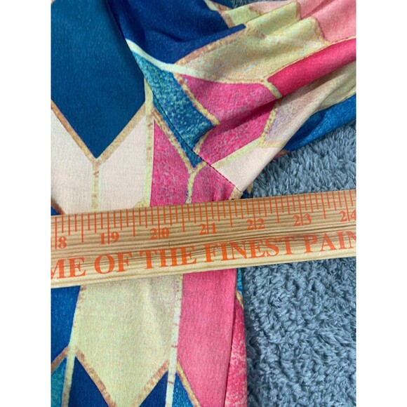 Exclusive Geometric Top Womens XL Multi Colored V Neck Long Sleeved Pullover NWT - Picture 5 of 7
